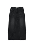 MATIN KIM MATIN KIM DAMAGE POINT LONG DENIM SKIRT