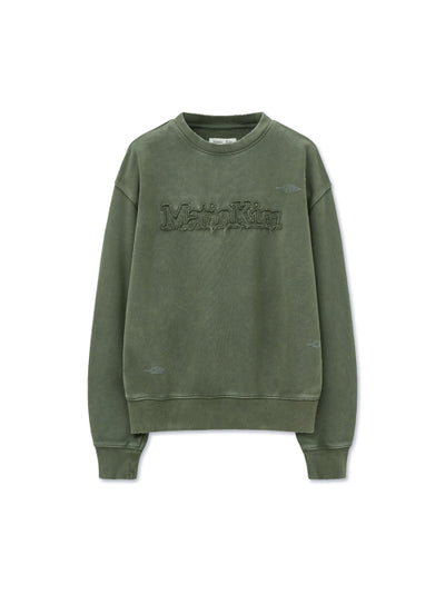MATIN KIM Vintage Color Dying Logo Sweatshirt