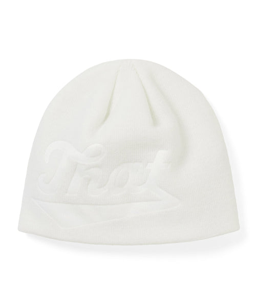 THISISNEVERTHAT THISISNEVERTHAT Debossed That No Cuff Beanie Off White