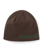 THISISNEVERTHAT THISISNEVERTHAT SP-Logo No Cuff Beanie Brown