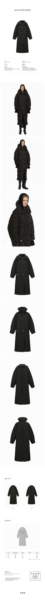 YCH QUILTED LONG PADDING BLACK (W24OT0091BK)