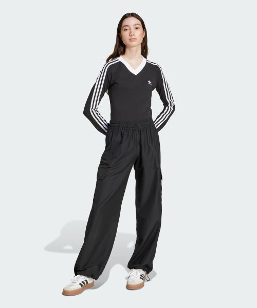 ADIDAS ADIDAS V-neck Long Sleeve Shirt - Black