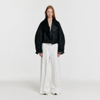 EENK YURINA Pleated Denim Pants - White