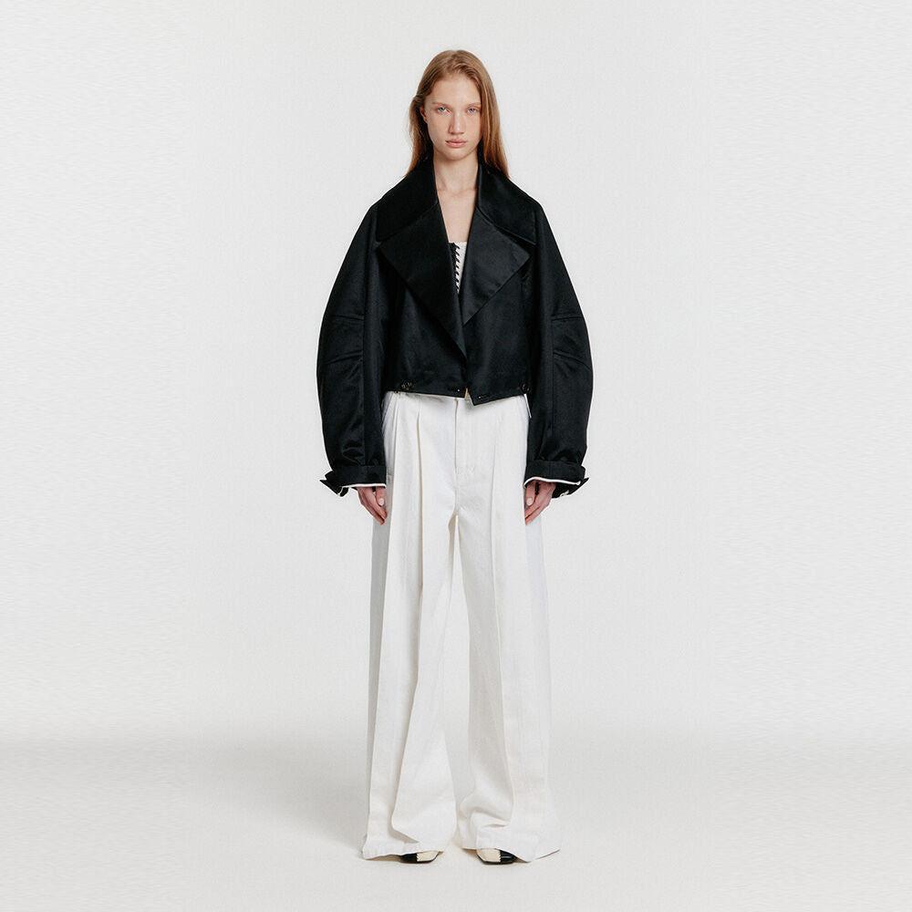 EENK YURINA Pleated Denim Pants - White