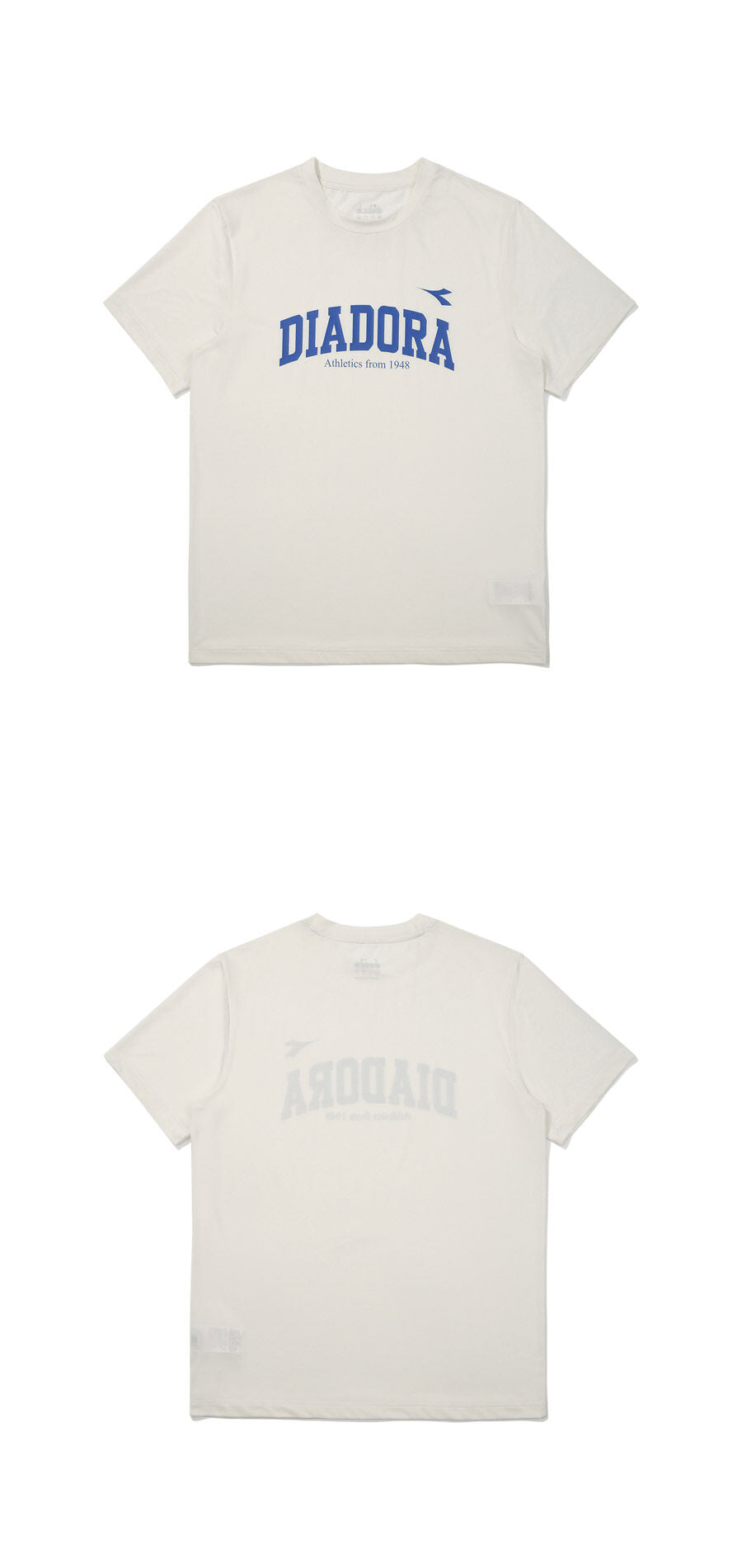 diadora Performance Logo Mesh Short Sleeve T-Shirt OFF WHITE
