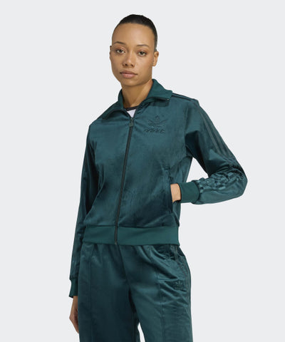 ADIDAS Velor Track Top - Aura Ivy