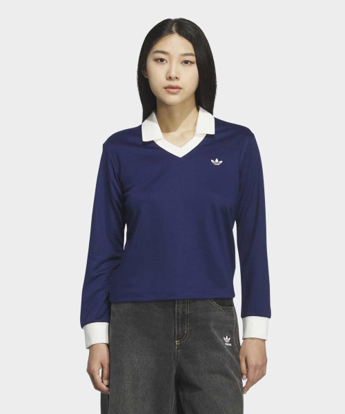 ADIDAS ADIDAS V-neck Long Sleeve Tee - Dark Blue