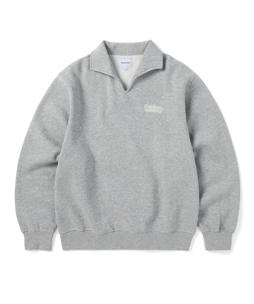 THISISNEVERTHAT THISISNEVERTHAT Open Collar Sweatshirt Heather Grey