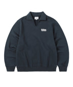 THISISNEVERTHAT THISISNEVERTHAT Open Collar Sweatshirt Navy