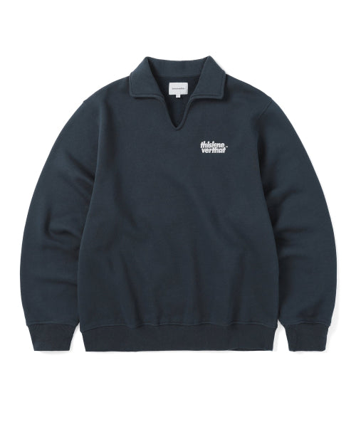 THISISNEVERTHAT THISISNEVERTHAT Open Collar Sweatshirt Navy
