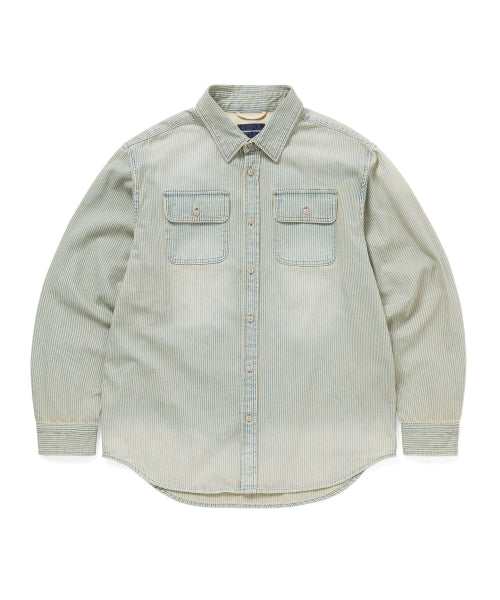 THISISNEVERTHAT THISISNEVERTHAT Hickory Denim Shirt Washed Blue
