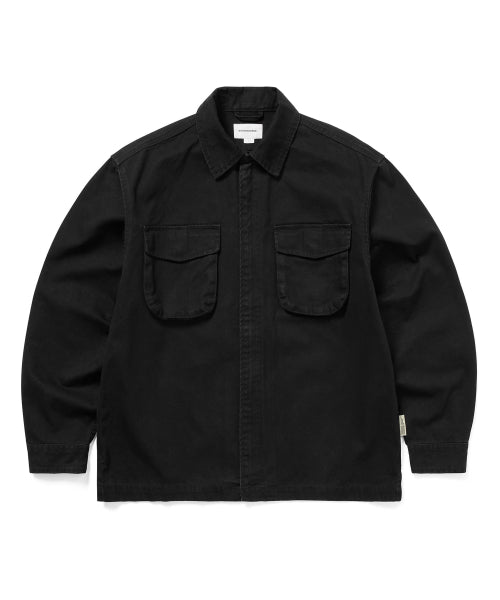 THISISNEVERTHAT THISISNEVERTHAT Washed Zip Shirt Black