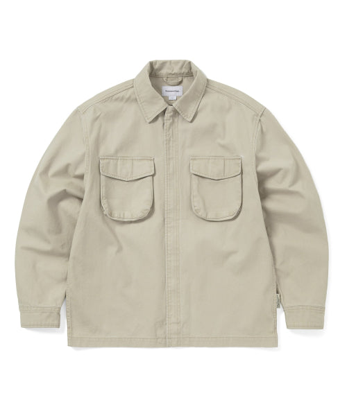 THISISNEVERTHAT THISISNEVERTHAT Washed Zip Shirt Stone