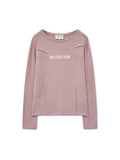 MATIN KIM MATIN KIM Glitter Slim Logo Knit Top (Size M)