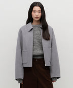 MUSINSA STANDARD WOMAN MUSINSA STANDARD WOMAN Cashmere Blend Handmade Zip-up Jacket (Medium Gray)