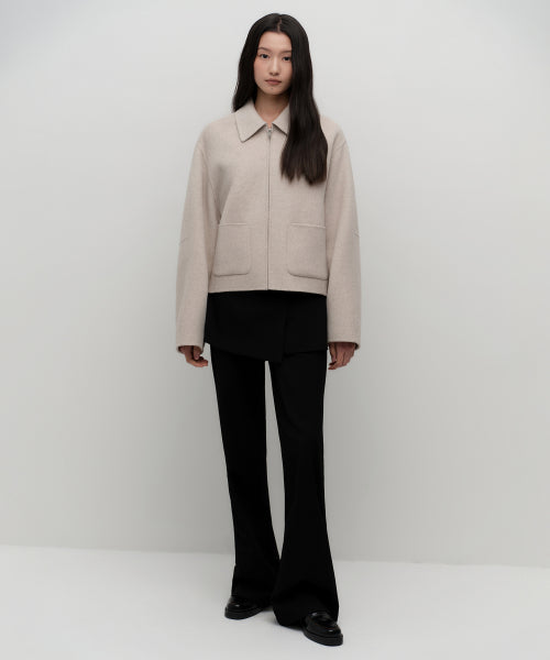 MUSINSA STANDARD WOMAN MUSINSA STANDARD WOMAN Cashmere Blend Handmade Zip-up Jacket (Oatmeal)