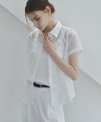 NONANDNON See-through short-sleeved shirt_NHSH6453