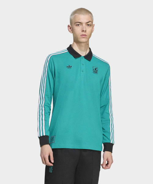 ADIDAS ADIDAS Liverpool FC Terrace Icon Long Sleeve Polo Shirt - Mint
