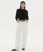 MUSINSA STANDARD WOMAN MUSINSA STANDARD WOMAN Women's Washable Supima Cotton Crew Neck Knit [Black] - Size M