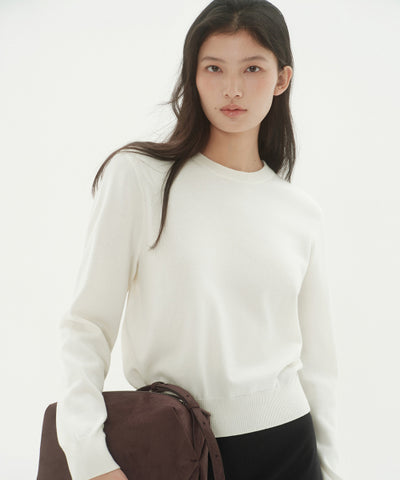 MUSINSA STANDARD WOMAN Women's Washable Supima Cotton Crew Neck Knit [Size M]