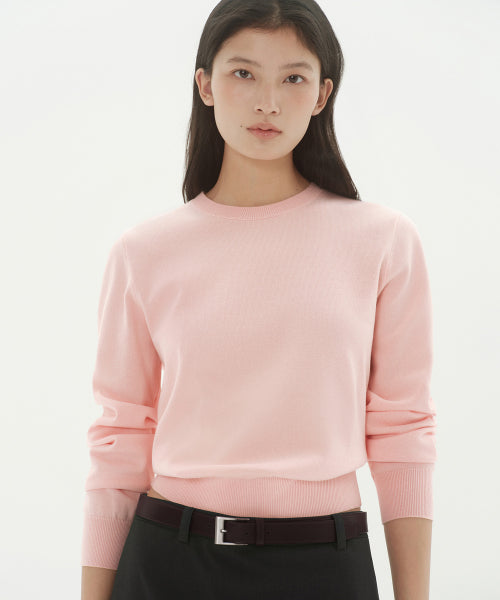 MUSINSA STANDARD WOMAN MUSINSA STANDARD WOMAN Women's Washable Supima Cotton Crew Neck Knit [Rose Water] - Size M
