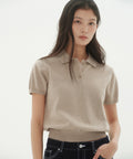 MUSINSA STANDARD WOMAN MUSINSA STANDARD WOMAN Women's Polo Shirt Heather Light Beige
