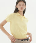 MUSINSA STANDARD WOMAN MUSINSA STANDARD WOMAN Women's Washable Supima Cotton Knitted Polo Shirt [Lemon]
