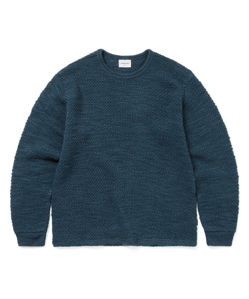 THISISNEVERTHAT THISISNEVERTHAT Wool Crochet Knit L/S Crew Blue
