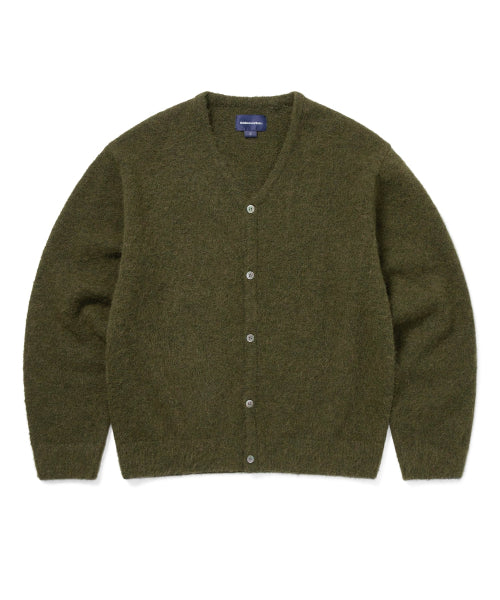 THISISNEVERTHAT THISISNEVERTHAT Hairy Knit Cardigan Olive Green