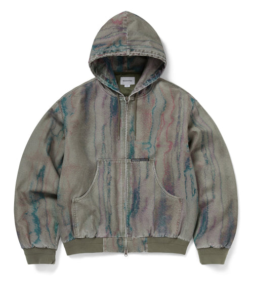 THISISNEVERTHAT THISISNEVERTHAT Blurred Hooded Jacket Olive