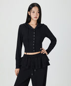 MIXXO MIXXO Ribbed Hoodie Long-Sleeve T-Shirt (C)