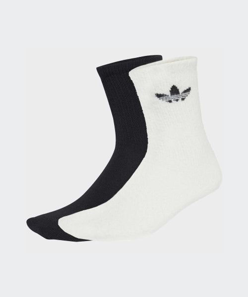 ADIDAS ADIDAS Fluffy Crew Socks - White:Black
