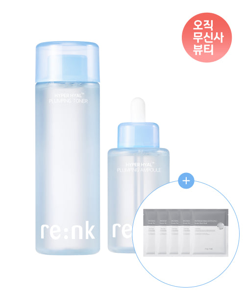 RENK [Large Moisture Recharge Set] Hyper Hyal Plumping Toner 200ml + Ampoule 100ml (+ 5 mask packs)