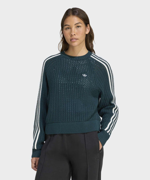 ADIDAS ADIDAS Knitted crew sweatshirt - Aura Ivy