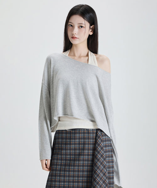 MIXXO MIXXO Loose Fit One Shoulder Pullover - Size C