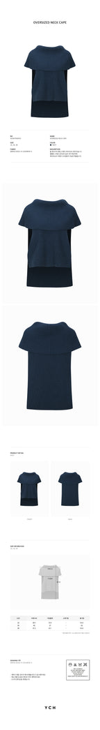 YCH OVERSIZED NECK CAPE NAVY (W24KT9081NV)