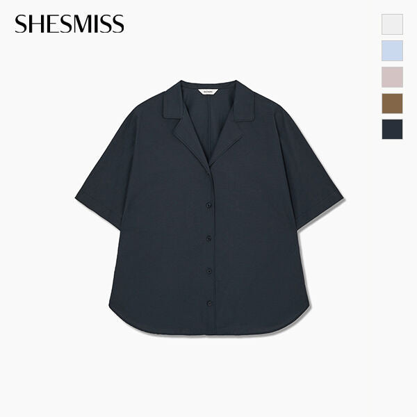 SHESMISS Minimal open collar half shirt_SWWSTQ21130