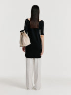 EENK YENDER Half Sleeve Cutout Dress - Black