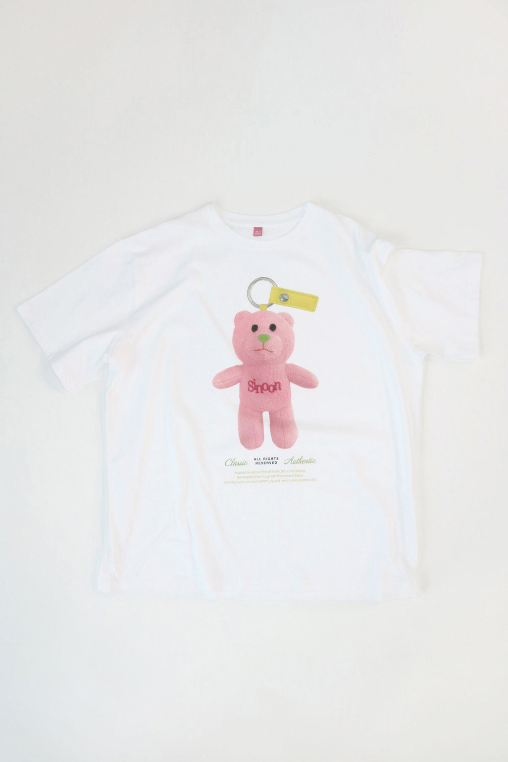 SINOON NOONI Bear Keyring T-Shirt (Sorbet Pink)