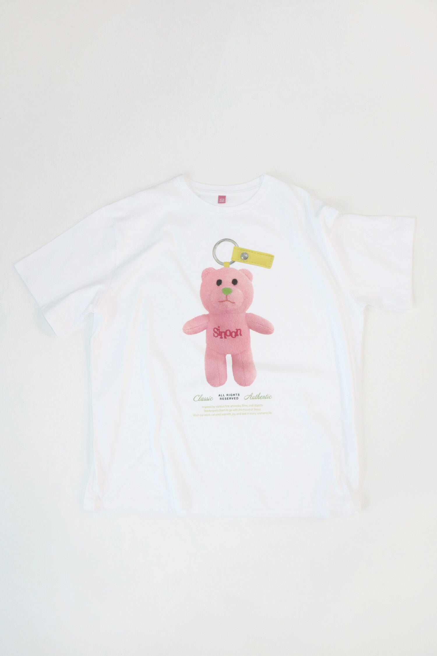 SINOON NOONI Bear Keyring T-Shirt (Sorbet Pink)