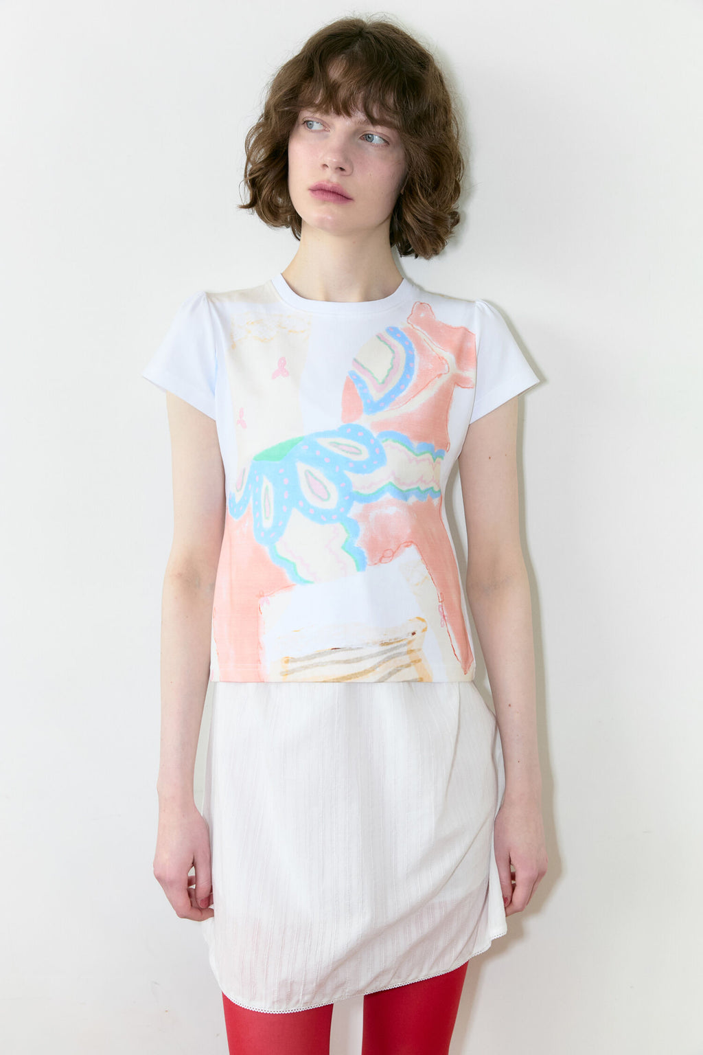 SINOON Big Pony Toy Puff T-Shirt (White)