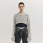EENK EENK XEKO Open Back Crop Knit Top - Grey