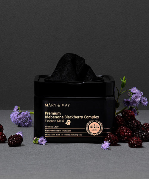 MARY&MAY MARY&MAY Premium Idebenone Blackberry Complex Essence Mask 20 sheets