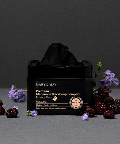 MARY&MAY Premium Idebenone Blackberry Complex Essence Mask 20 sheets