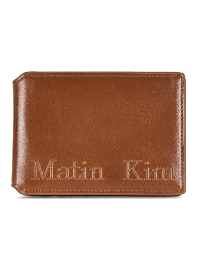 MATIN KIM Embossed Logo Business Wallet in Camel