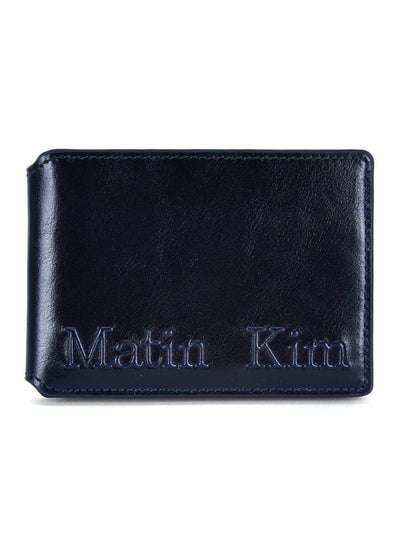 MATIN KIM Embossed Logo Wallet Navy