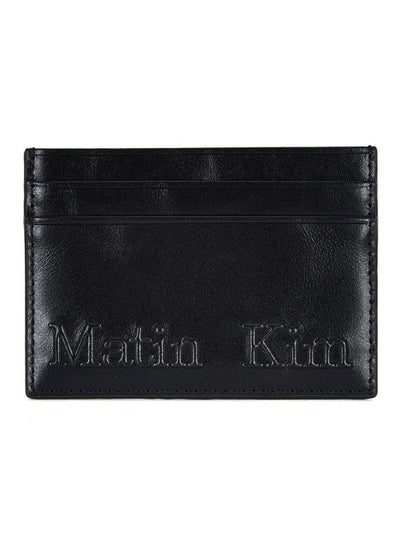 MATIN KIM Embossed Logo Card Wallet in Black