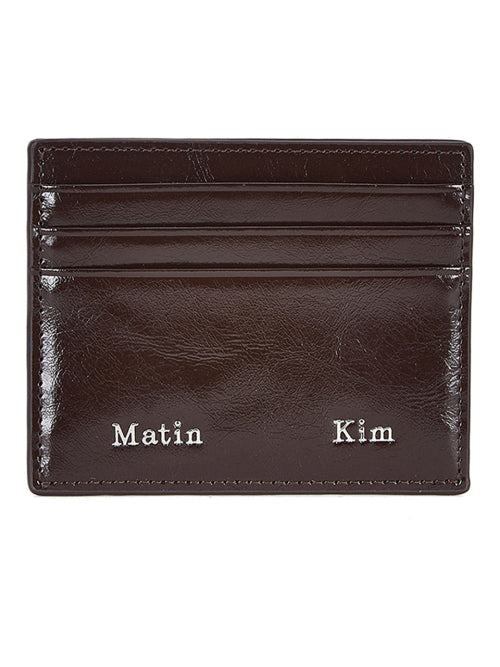 MATIN KIM MATIN KIM Steel Logo Card Wallet
