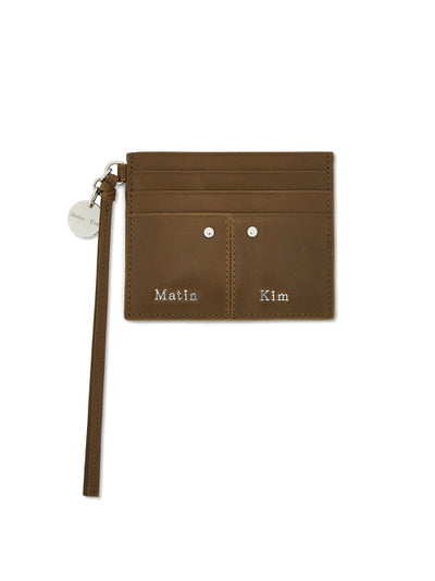 MATIN KIM Steel Logo Rivet Card Wallet