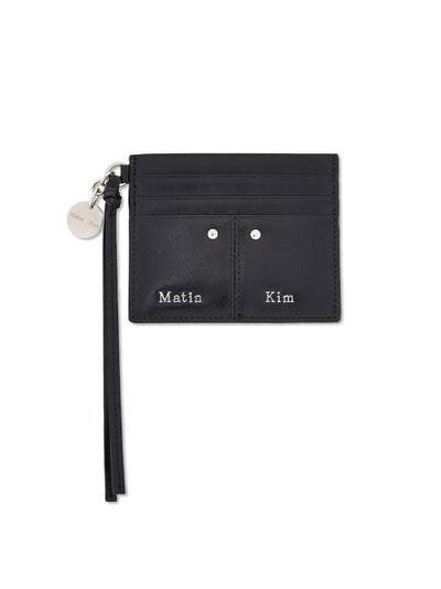 MATIN KIM Steel Logo Rivet Card Wallet